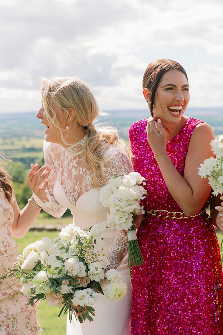 smiling-bride-and-bridesmaid