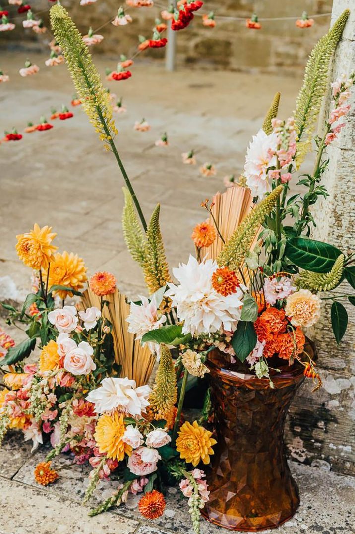 orange and yellow wedding flowers