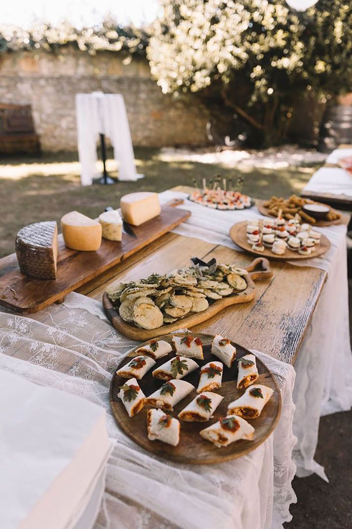 Boho Pastel Theme For Croatia Wedding cheese grazing table