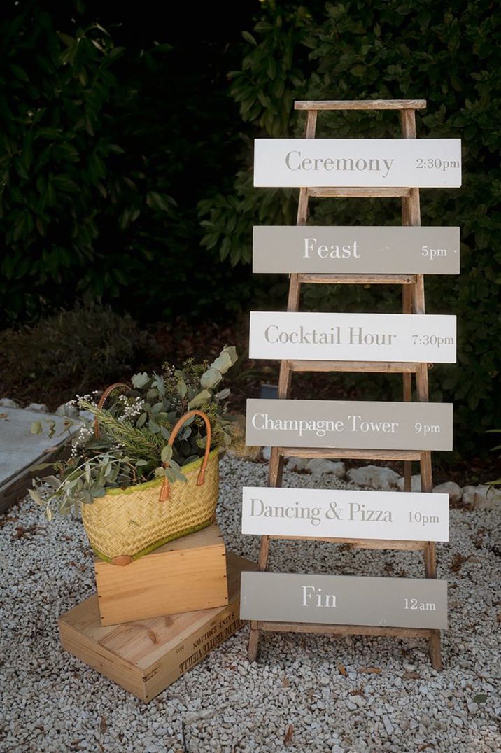 Neutral & Ivory Wedding Order of The Day Sign