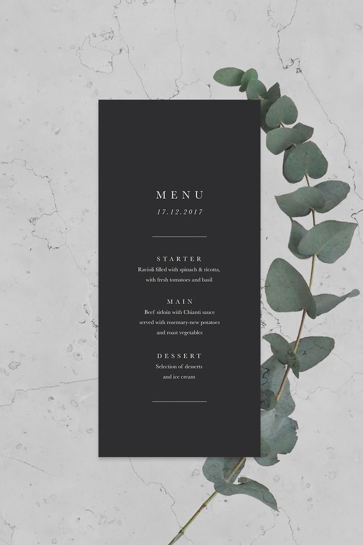 Night Noir Menu By Nat's Paper Studio