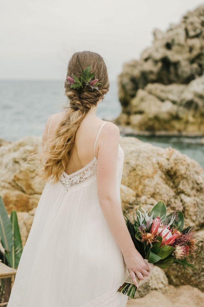 Half up half down bridal braid