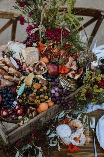 Cheese &amp; Nibbles For Picnic Styled Wedding Food From Boxed // How To Create The Perfect Wedding Cheese Tower