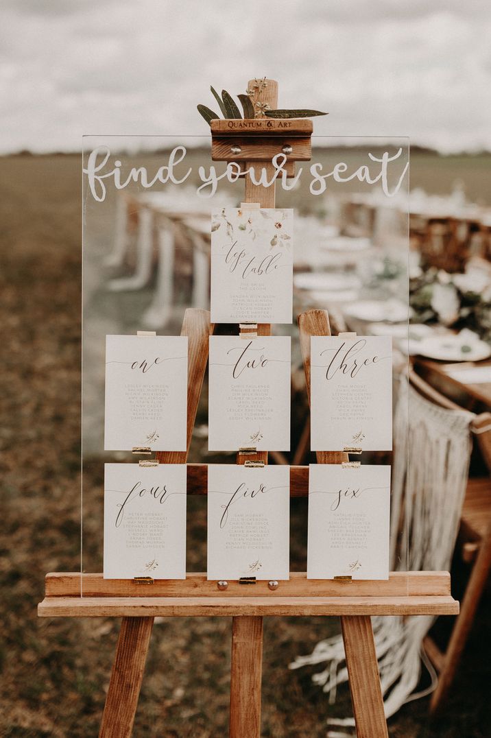 Perspex Table Plan | Wonderland Invites