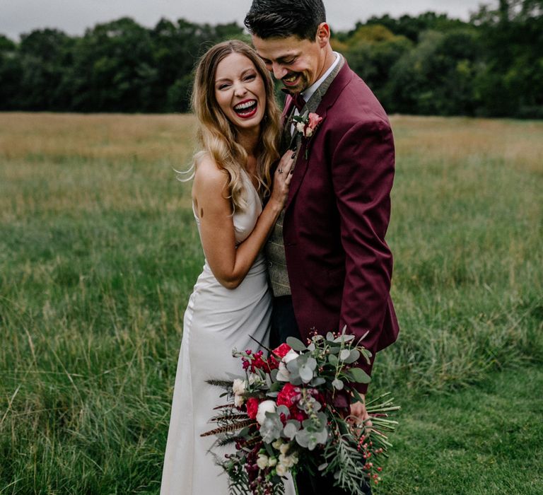 Bride and groom portrait at High Billinghurst Farm by Epic Love Story Photography