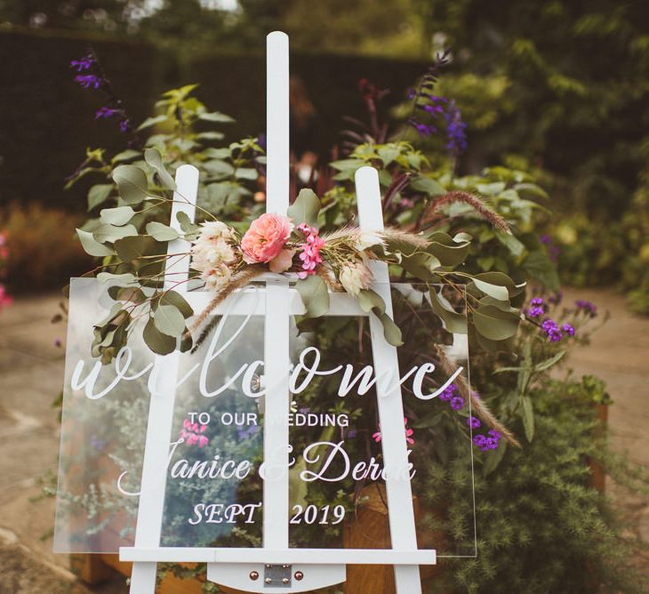 Acrylic wedding welcome sign 