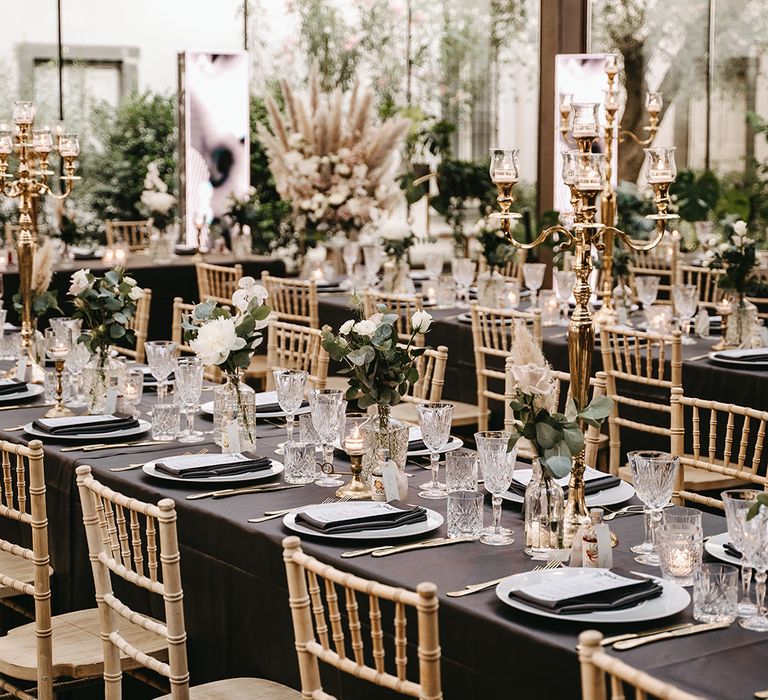 Rock chic wedding decor for reception 