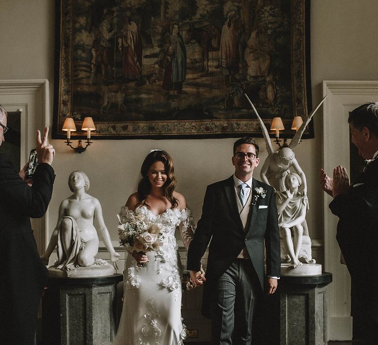 Bride and groom at Elmore Court wedding ceremony