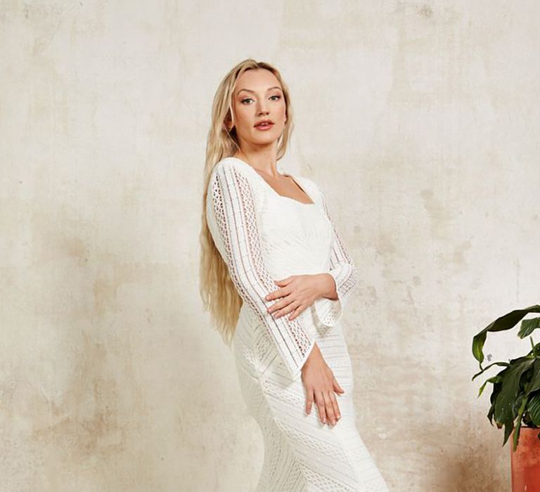 Sustainable wedding dress with square neckline from Indiebride London in boho style