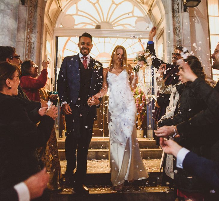 That confetti moment at London Town Hall Wedding 