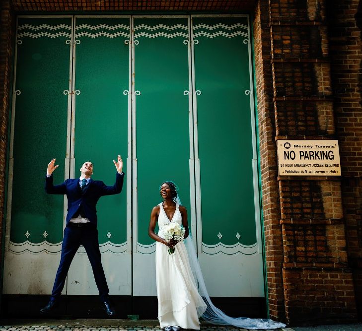 Bride and groom wedding portraits in Liverpool 