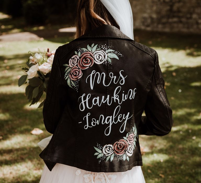 Personalised bridal leather jacket 