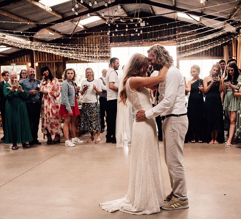 Bride and groom first dance