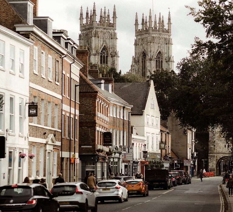 The city of York where the bride and groom had their intimate autumnal micro wedding