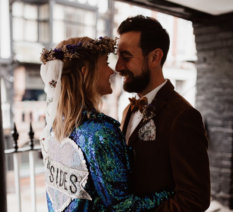 Customised sequin wedding jacket 