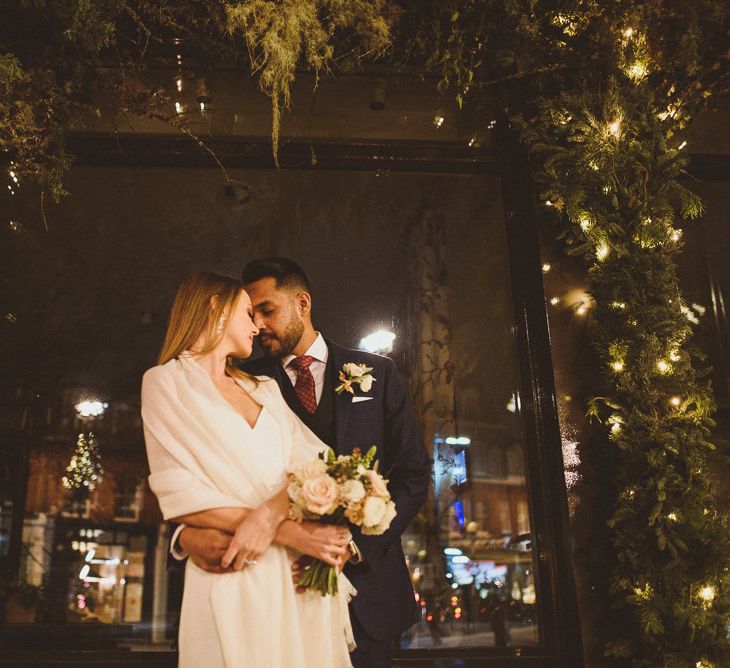 Chelsea London Winter Wedding - Bride and Groom photography 