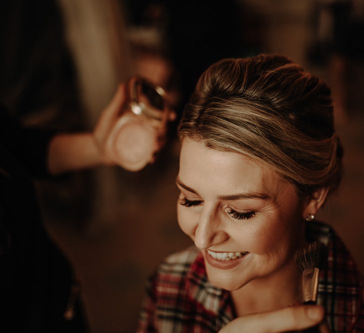 Bride getting ready on the morning of her Lake District wedding