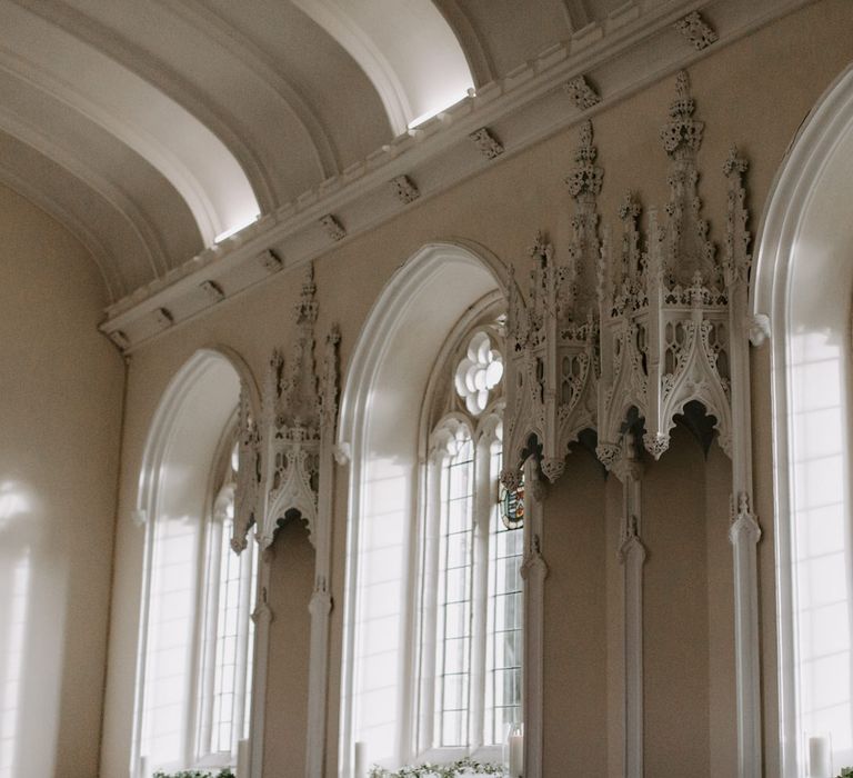 White wedding chapel for Christian ceremony