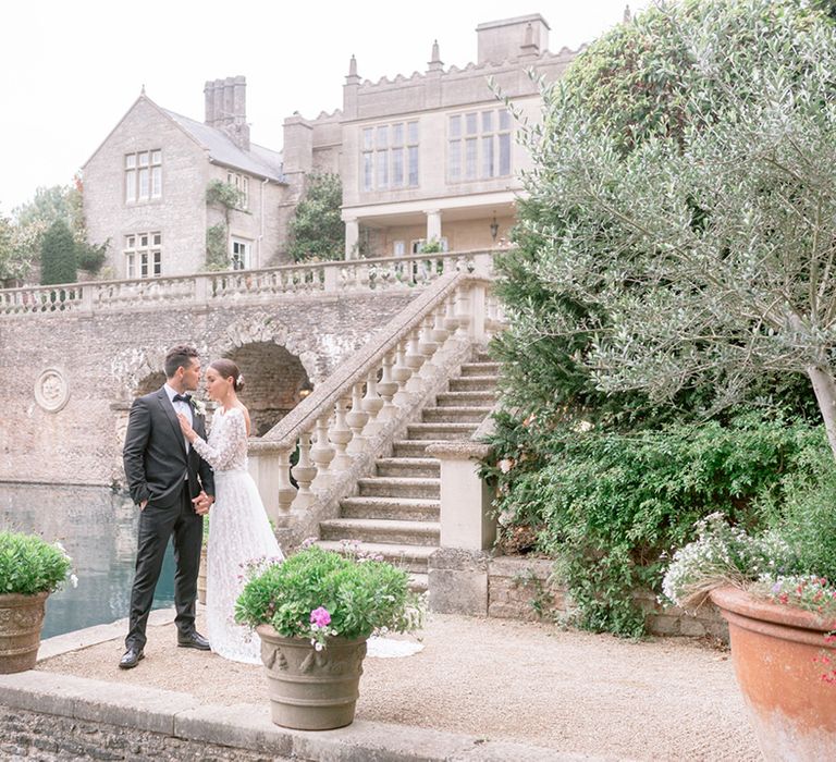 Classic and traditional country house wedding at Euridge Manor with a black tie dress code 