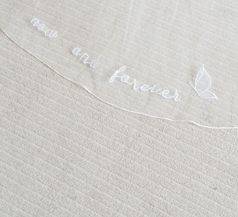 Embroidered personalised wedding veil 