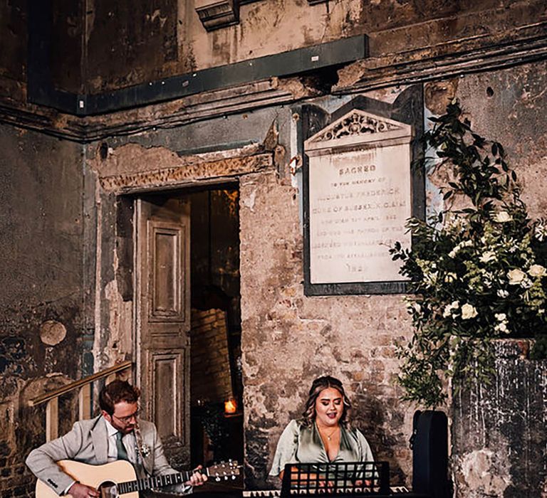 Wedding musician duo including guitar player and keyboard player 