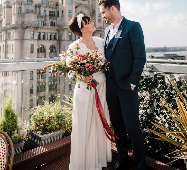 Liverpool rooftop wedding photograph