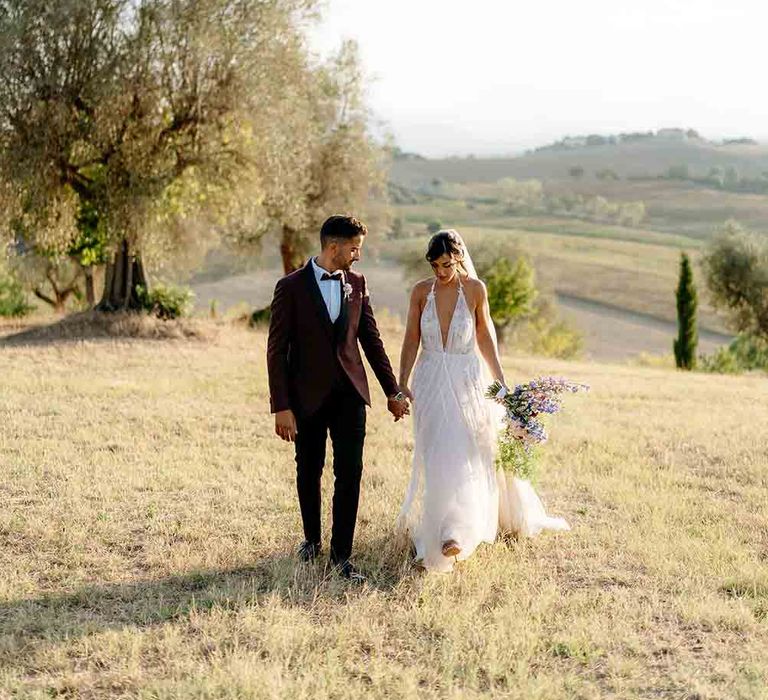 Romantic Italian wedding for bride and groom 