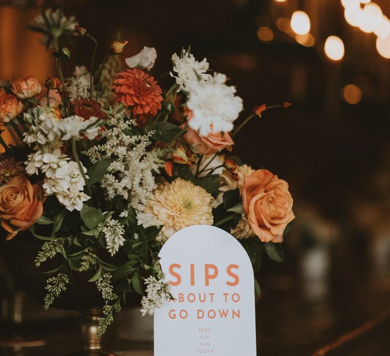 Sips bout to go down wedding bar sign 