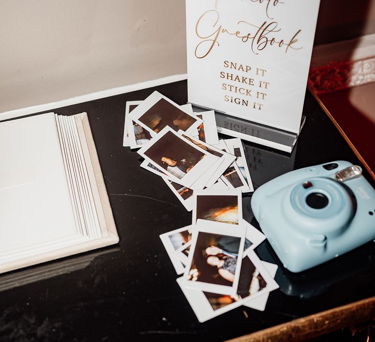 Polaroid photos taken by guests for the wedding guest book 