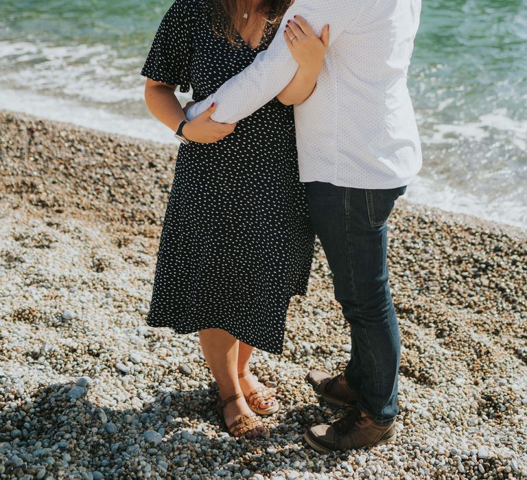 Dorset beach engagement photography