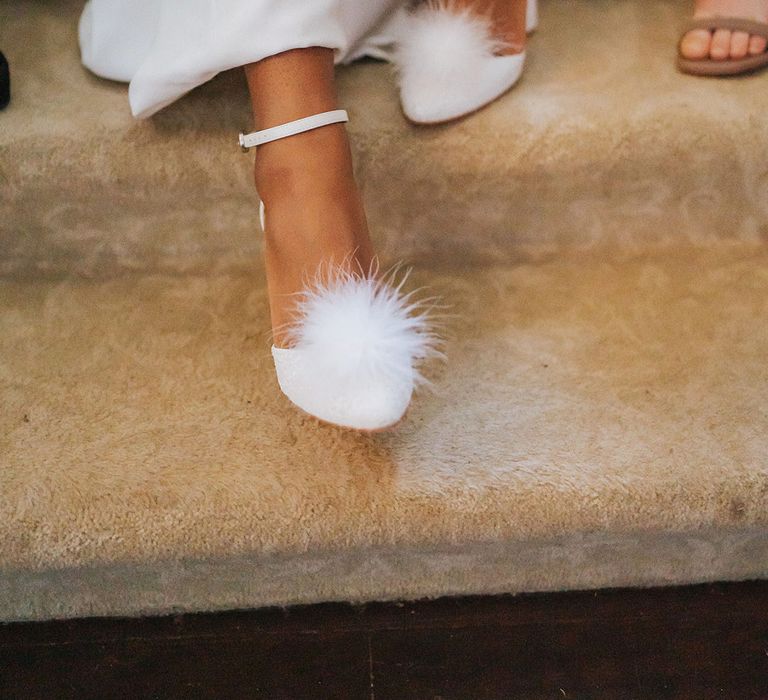 Charlotte Mills pom pom wedding shoes 