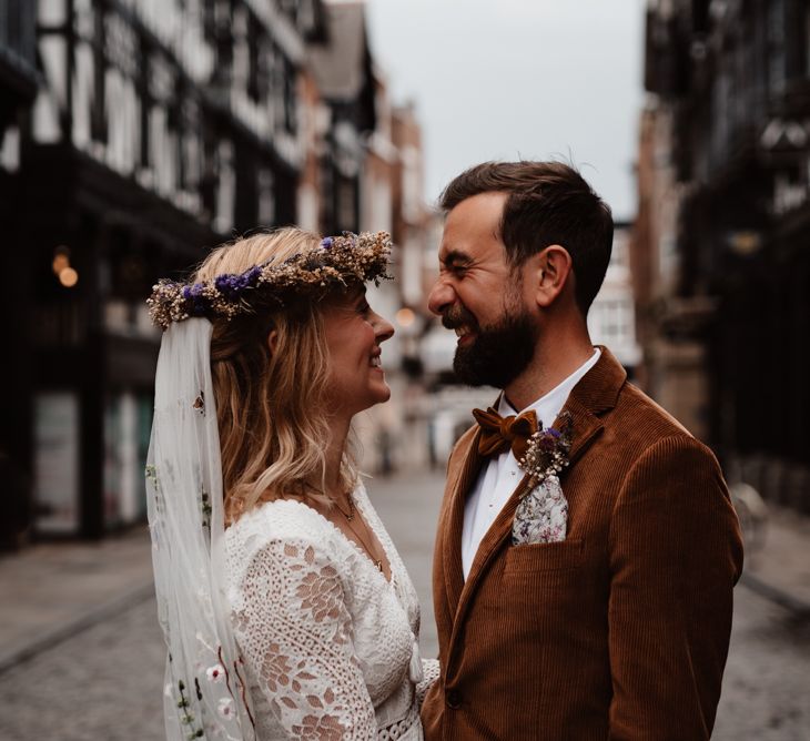 Bride and groom portrait at 2020 wedding by Taylor-Hughes Photography