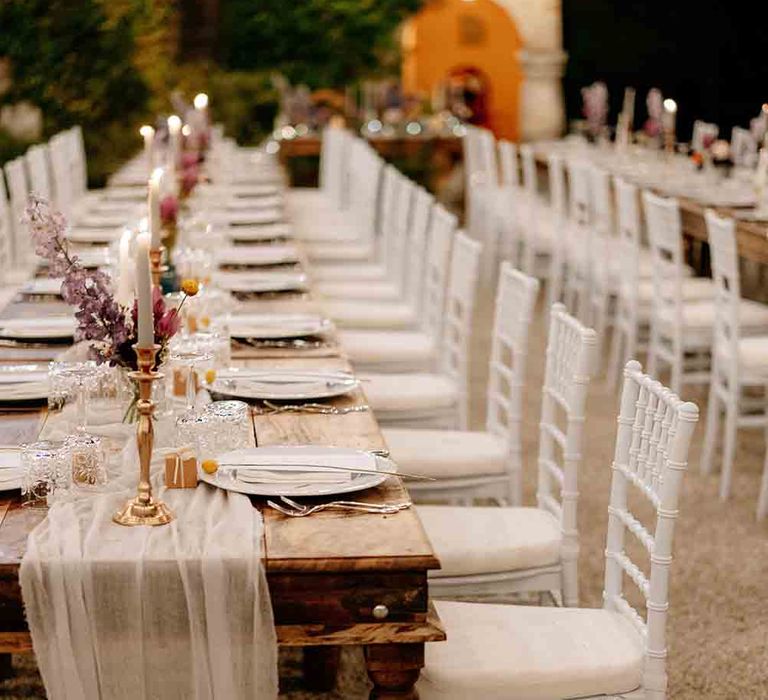 Outdoor wedding table in Italy