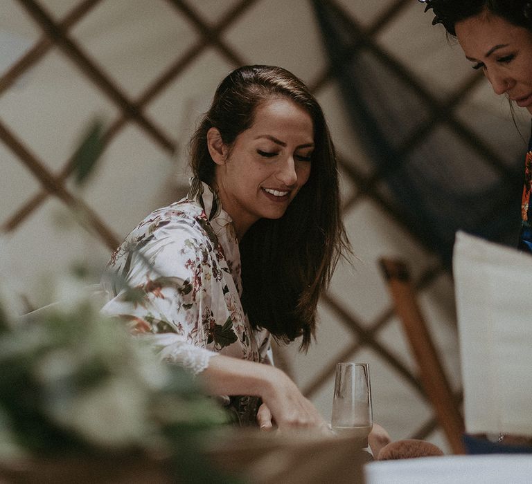 Bride gets ready on the morning of her wedding 