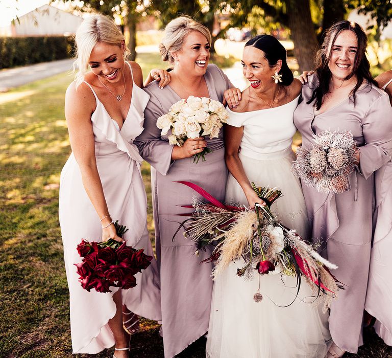 Pastel bridesmaid dresses for bridal party