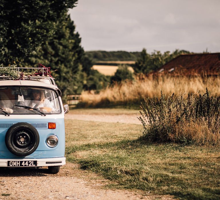 VW Campervan wedding transport