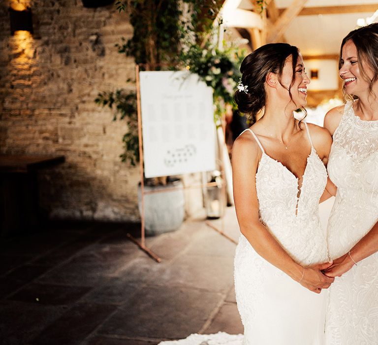 Cute couple for lesbian wedding at Cripps Barn 