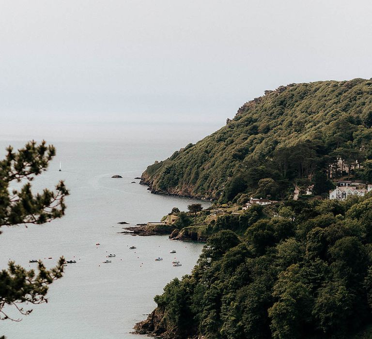 Salcombe wedding beside the sea with marquee reception