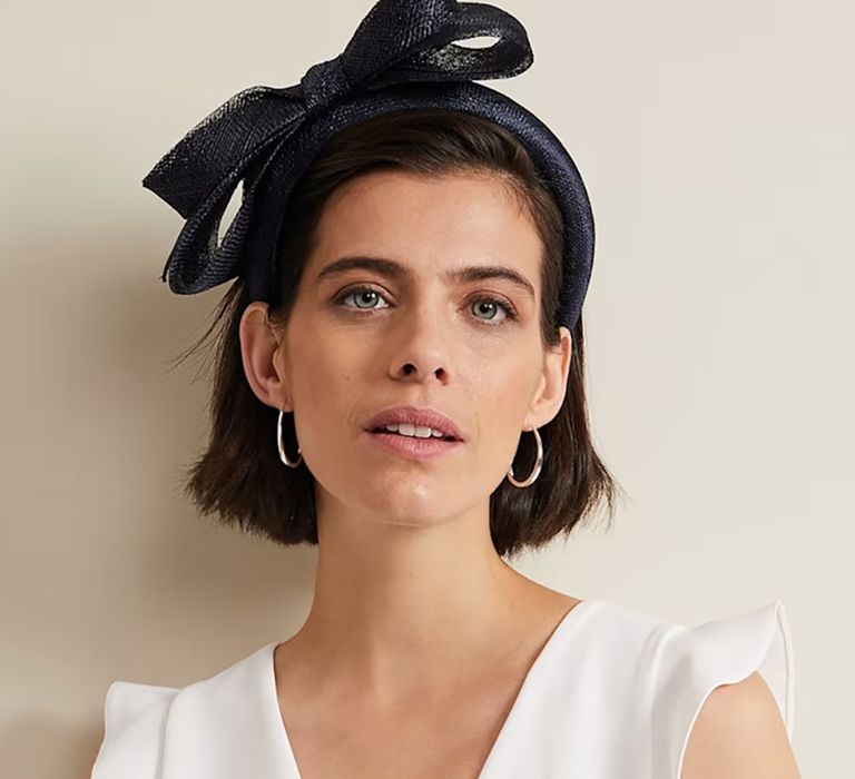 Mother of the bride bow padded headband in black