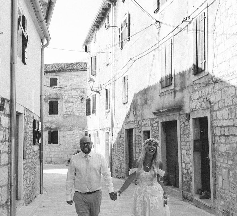 Bride and groom at destination wedding in Croatia 