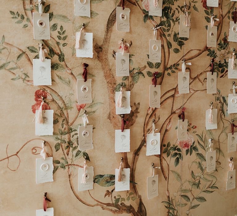 Tree wedding table plan idea for classic and timeless autumnal style wedding 