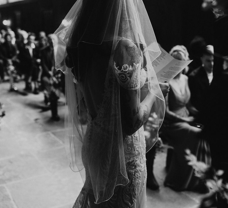 Bride reads out her wedding vows as part of humanist ceremony 