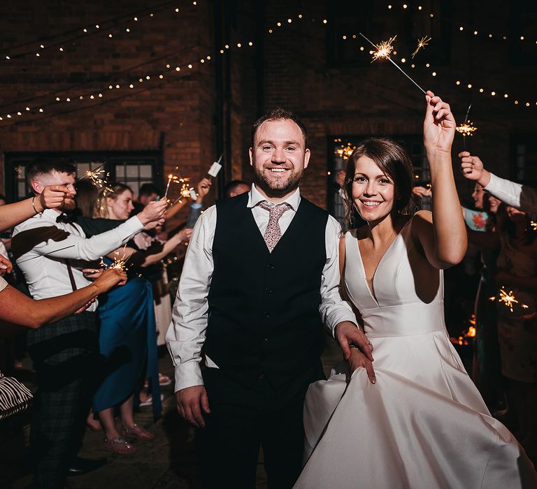 Sparkler exit for bride and groom