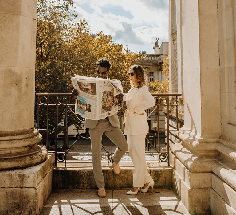 Portsmouth Guidhall city elopement portraits by Leah Marie Photography