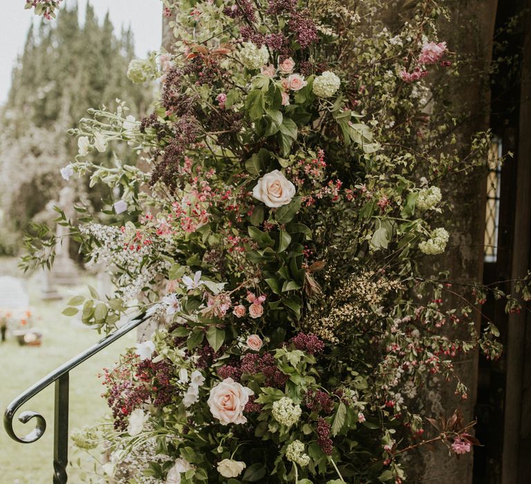 Pink and green spring wedding flowers 