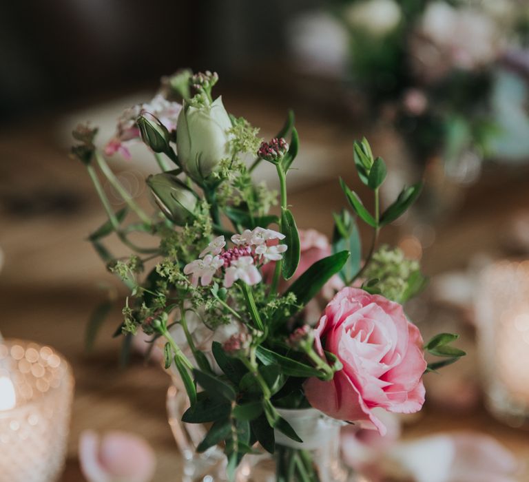 Pink wedding flowers