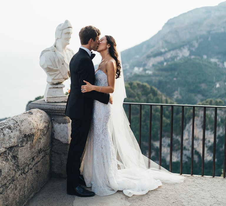 Bride and groom portrait at Ravello wedding by Miss Gen Photography