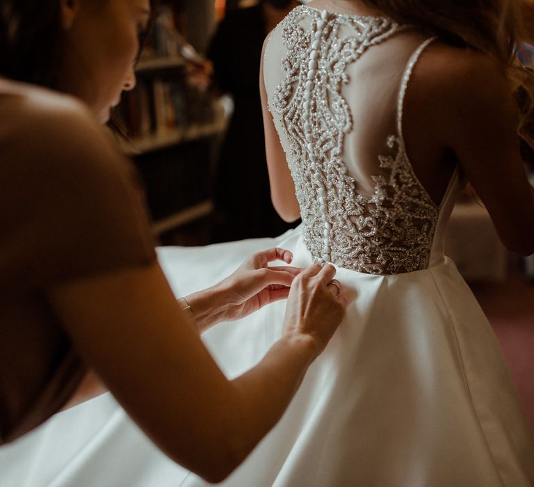 Justin alexander illusion back wedding dress with embellished detail 