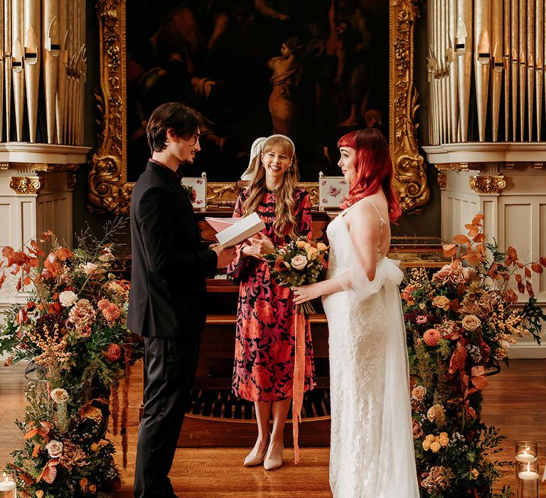 The bride and groom at their Somerley House wedding with Recommended Supplier and celebrant, Celebrate With Verity 