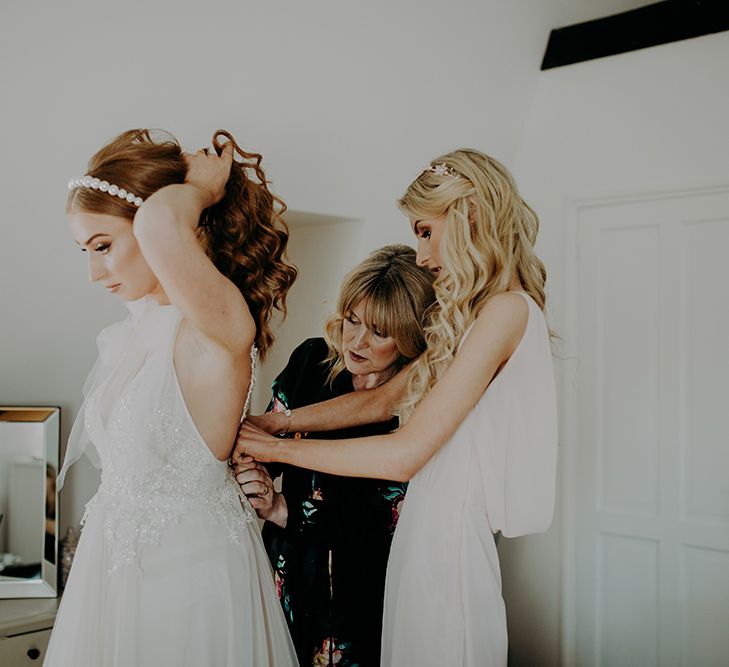 Wedding morning bridal preparations 